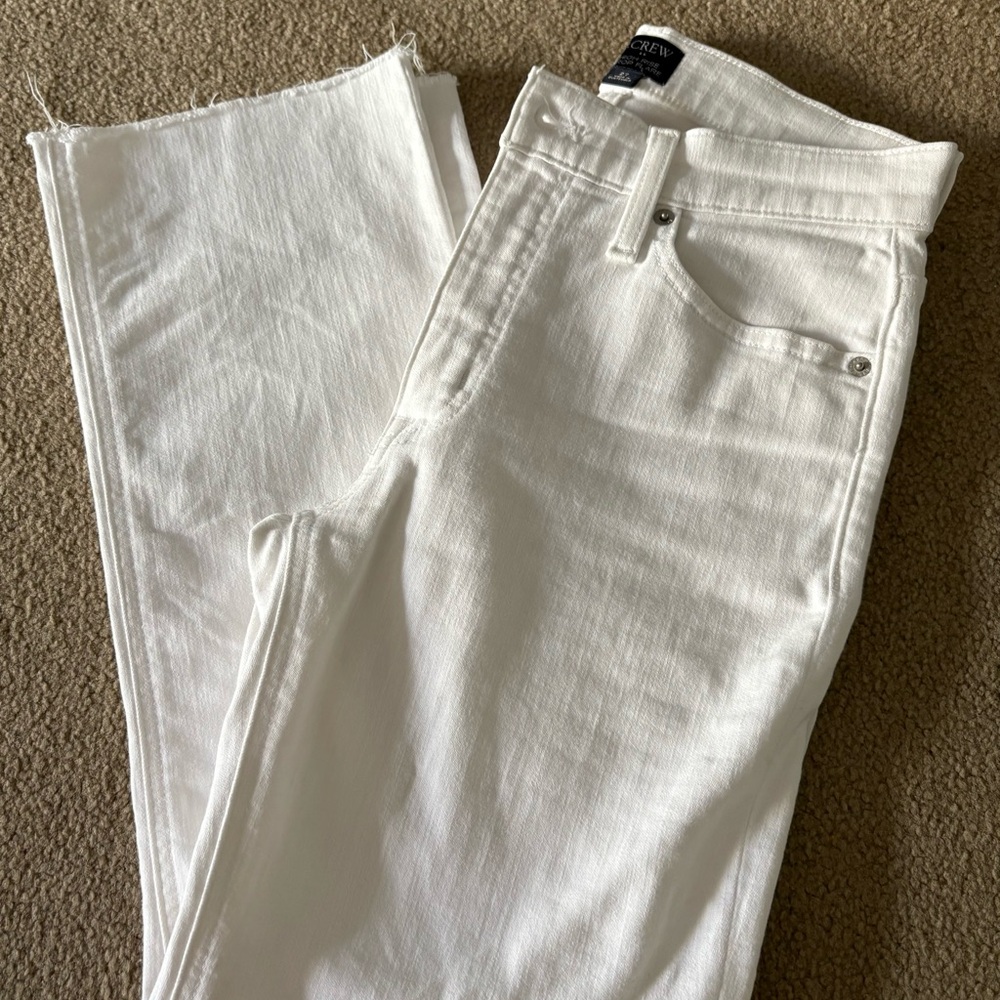 J. Crew White High-Rise Crop Flare Pants